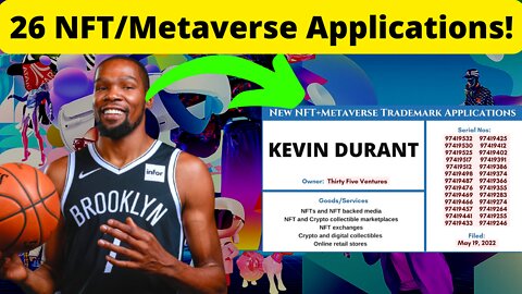 Kevin Durant Has Filed for 26 NFT and Metaverse Applications!