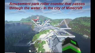 Amusement park 🎢🎡 roller coaster that passes through the water