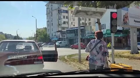 Dashcam: Lady literally standing by for the light to turn green 😯 #shorts