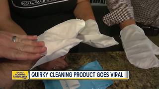 Naughtily-named cleaning mittens from Safety Harbor couple goes viral