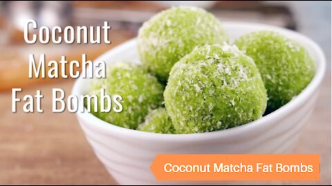 Keto Coconut Matcha Fat Bombs Recipes #Keto #Recipes