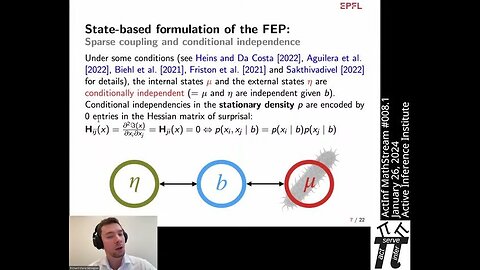 ActInf MathStream 008.1 ~ R Servajean: Intro to Bayesian mechanics: state-based formalism (part 1)