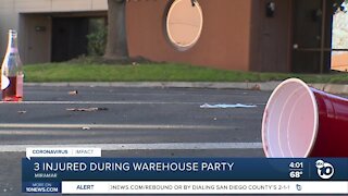 3 injured in warehouse party