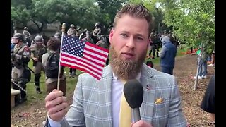 Owen Shroyer - Dares To Wave American Flag at Israel-Palestine Protest