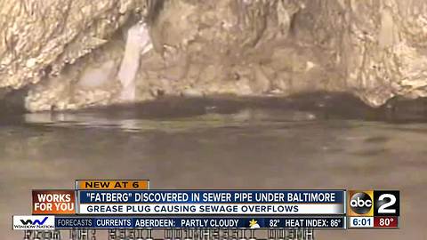 Fatberg discovered in sewer main under Baltimore