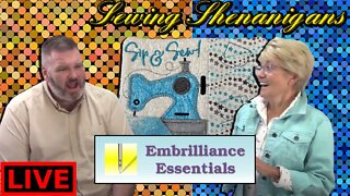 Making Custom Mug Rugs With Embrilliance! Sewing Shenanigans Live With Becky & Brent!