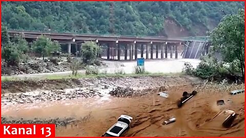 Bridge collapse caused by torrential rains in China kills 11, leaves over 30 missing