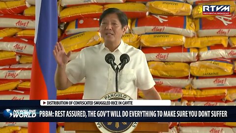 President Bongbong Marcos distributes confiscated smuggled rice to people in need.