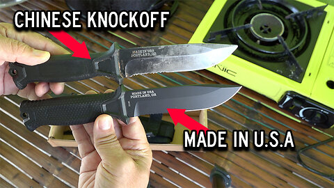 Authentic Gerber Strongarm Fixed-Blade Knife Made in U.S.A. Compared to a Chinese Knockoff