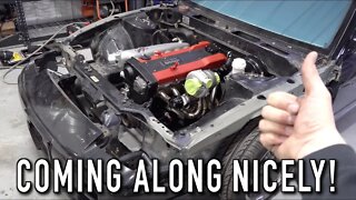 Test Fitting The Turbo, Intake, Bumper & Other New Parts: 240SX Restomod Ep.29