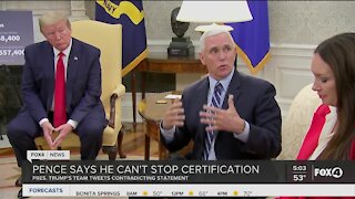Vice President Pence says can't stop certification