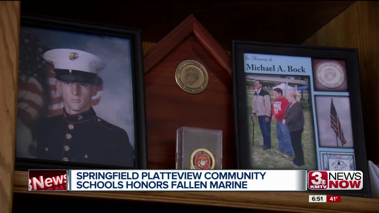 Springfield Platteview Community Schools honors fallen marine
