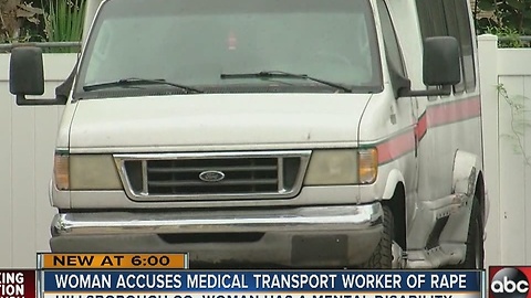 Woman accuses medical transport worker of rape