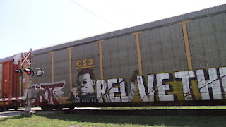 CN 8958 & CN 8815 Engines Manifest Train West Through Ontario