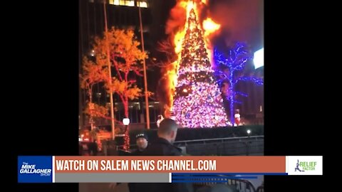 Fox News All-American Christmas tree was set ablaze which feels like a metaphor