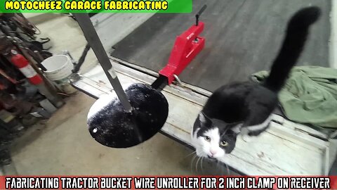 Fabricating a tractor bucket wire unroller for 2" reciever using clamp on bucket hitch