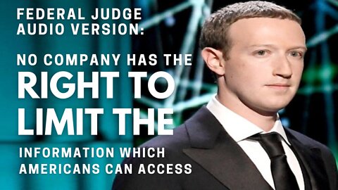 Federal Judge Slams The Gavel, Declares Facebook Doesn’t Have The Right To Censor Free Speech,