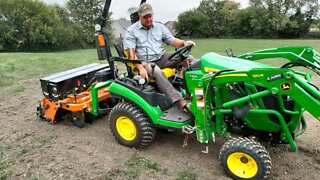 FALL: Perfect Time to Till and Seed Grass! John Deere 1025R & Compact Seeder!