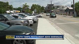 Restaurant spends own money to put in sidewalks