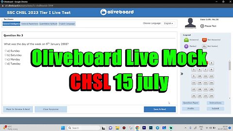 Full Oliveboard Live Mock Attempt SSC CHSL 2023 Tier-1 15 July | MEWS #ssc #cgl2023 #oliveboard