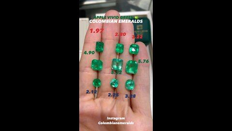 Vivid Apple green loose natural Colombian emerald mixed shape parcels on hand and for sale