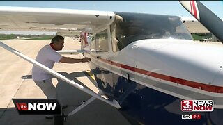 Don Bacon flies over flood damage