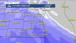 Snow moves in Tuesday evening