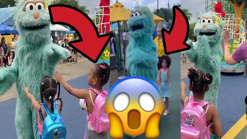 Sesame Place 😱 New Video Evidence Shows Racism To Black Children Rosita” Costume Dismissing Hug