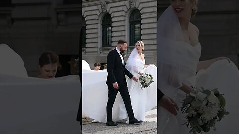 Walking The City on Wedding Day 🥂 #bride #groom #love #city #ohio #wedding #weddingvideo