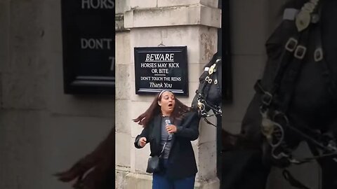 Shocked, the horse grabbed her #horseguardsparade