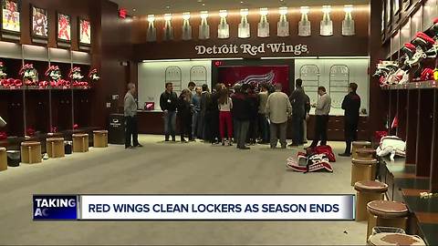 Red Wings clean out lockers as season ends