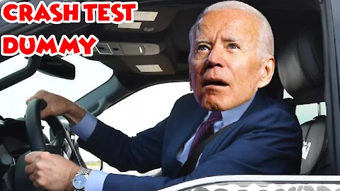 Biden Pretends To Drive an Electric Truck & Jokes About Killing Reporter