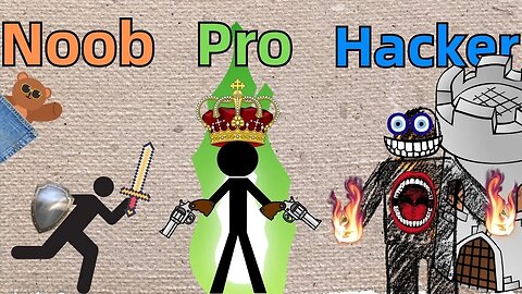 NOOB vs PRO vs HACKER - Stick Hero: Mighty Tower Wars | @PocketBear470