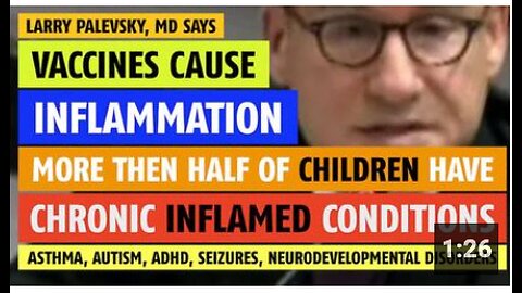 Vaccines cause inflammation; half of children have chronic inflammation notes Larry Palevsky, MD