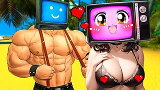 TV Woman TV Man Weekend in beach Love Story! Gmod