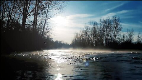 listen to the sound of the river water