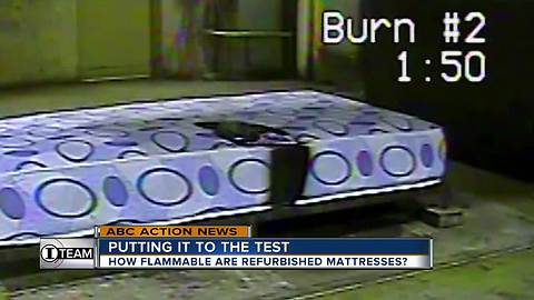 How Flammable are refurbished mattresses? |WFTS INVESTIGATIVE REPORT
