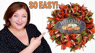 How to make POOF Style Wreath | FALL 21" DECO MESH Pouf Method Tutorial