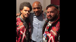 Mike Tyson when he met the Weeknd at Super Bowl LIV