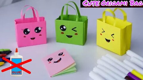 Cute Mini paper bag making / How to make cute paper bag / Origami Paper Handbag