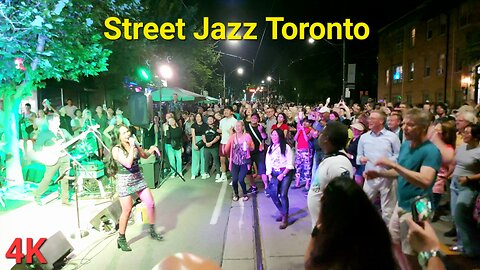 【4K】Night Street Jazz 🎷 Toronto Canada 🇨🇦