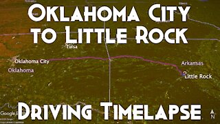 OKLAHOMA CITY TO LITTLE ROCK DRIVING TIMELAPSE | Garmin DriveAssist 50 Dashcam Video