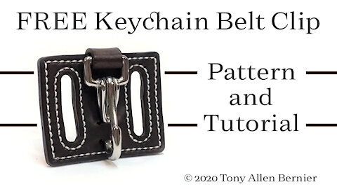 leather Key Ring Belt Clip, FREE leather Pattern