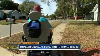 Disabled man looking for help to get around his neighborhood