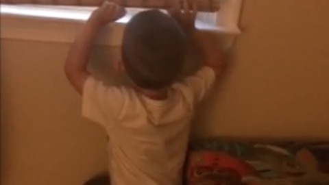 Sneaky Mom catches toddler off guard