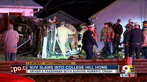 FD: 2 hurt after man drives into College Hill home