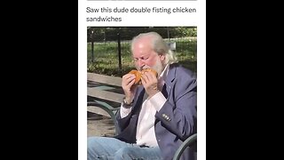 Saw this dude double fisting chicken sandwiches.