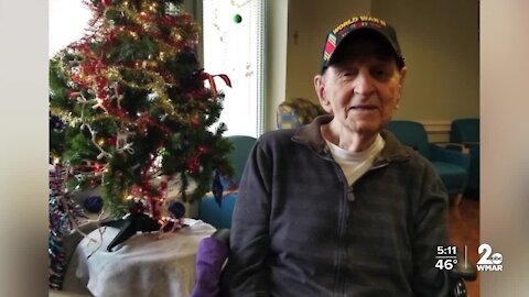 World War II Purple Heart recipient gets COVID-19 vaccine in Loch Raven