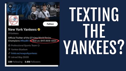 What happens if you text the New York Yankees?