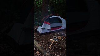 Bushcraft Campsite in the Blue Ridge Mountains. Backpacking gear and tent #shorts